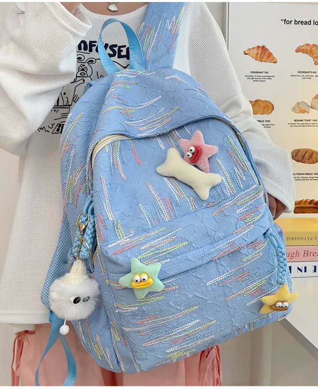 Girl's Backpack Versatile And High Aesthetic Value Blue - Shop at LoveMi