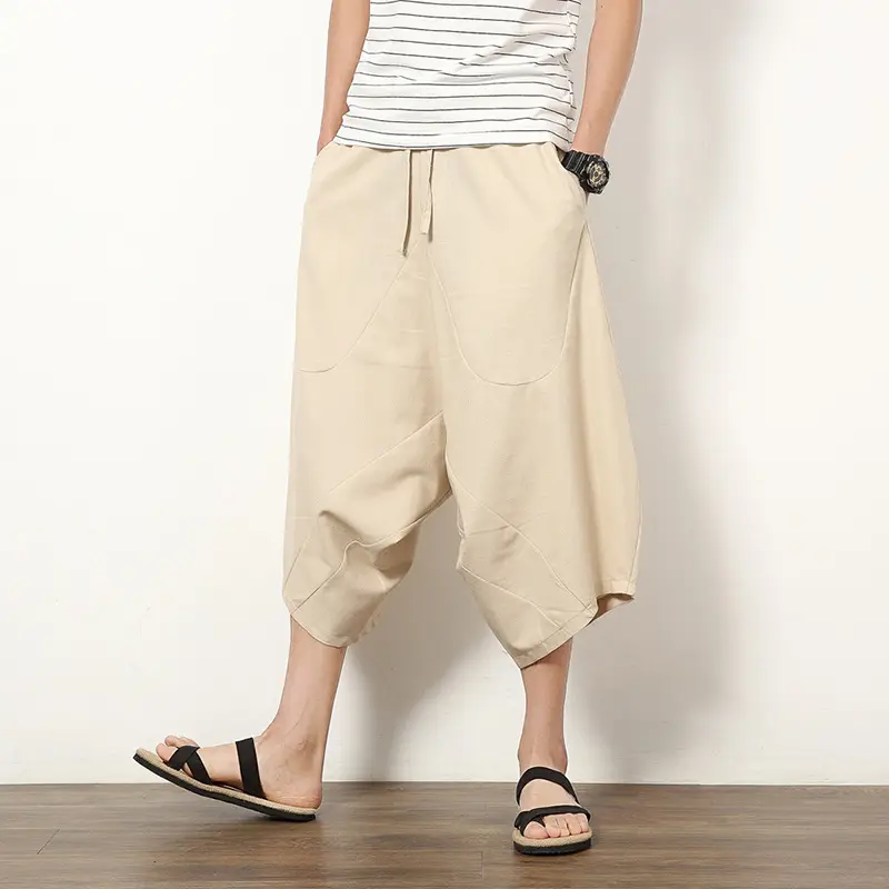 Men's Casual Retro Solid Color Cotton