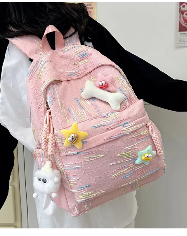Girl's Backpack Versatile And High Aesthetic Value Pink - Shop at LoveMi