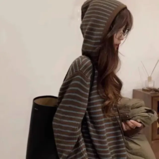 Loose Soft And Lazy Style Knitted Sweater Jacket For Women Brown - Shop at LoveMi