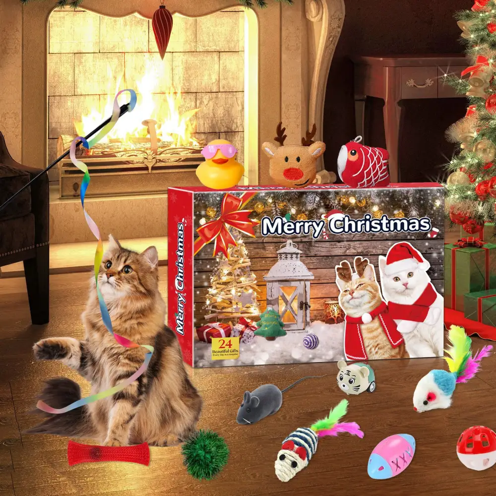Christmas Blind Box Calendar24 Grid Countdown Cat Toys