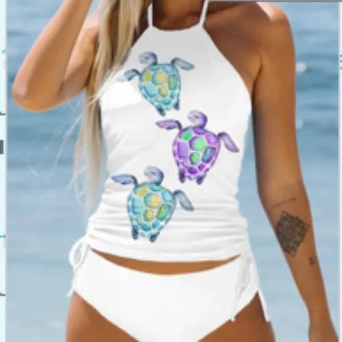 Female Creative 3D Printed Split Swimsuit - Ksxyy06Cc1122