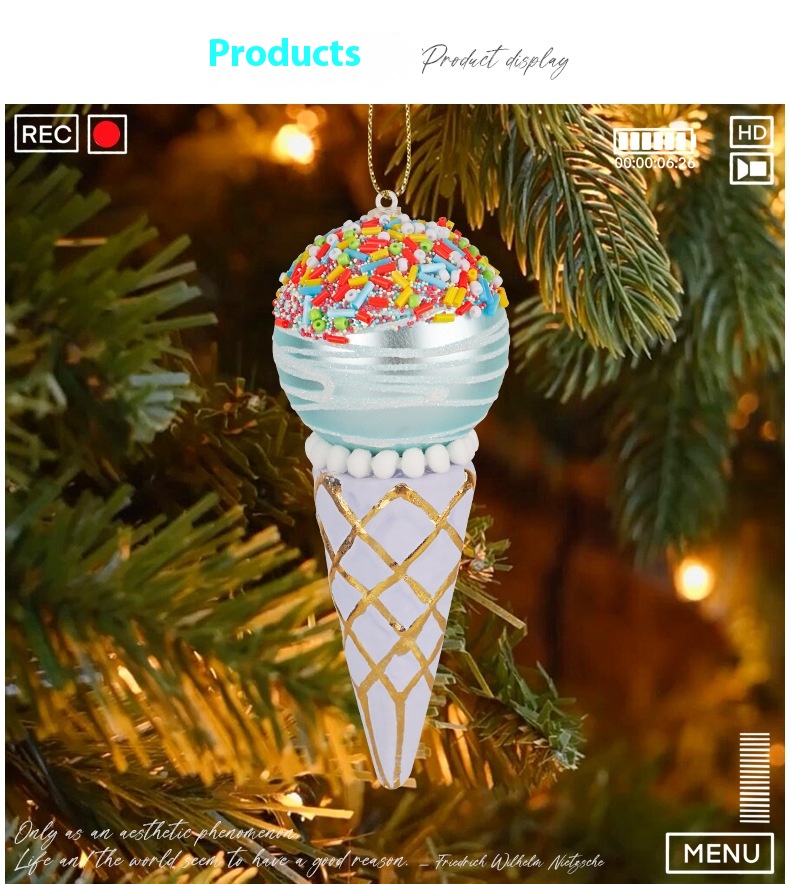 Title 3, Simulation Ice Cream Christmas Tree Decorative ...