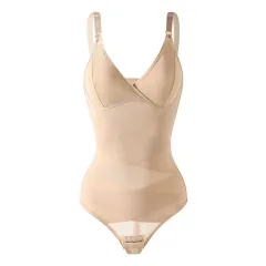 V-neck Jumpsuit Belly Contracting Hip Lift Body Shaping Corset - Skin Tone Tshaped - View 1