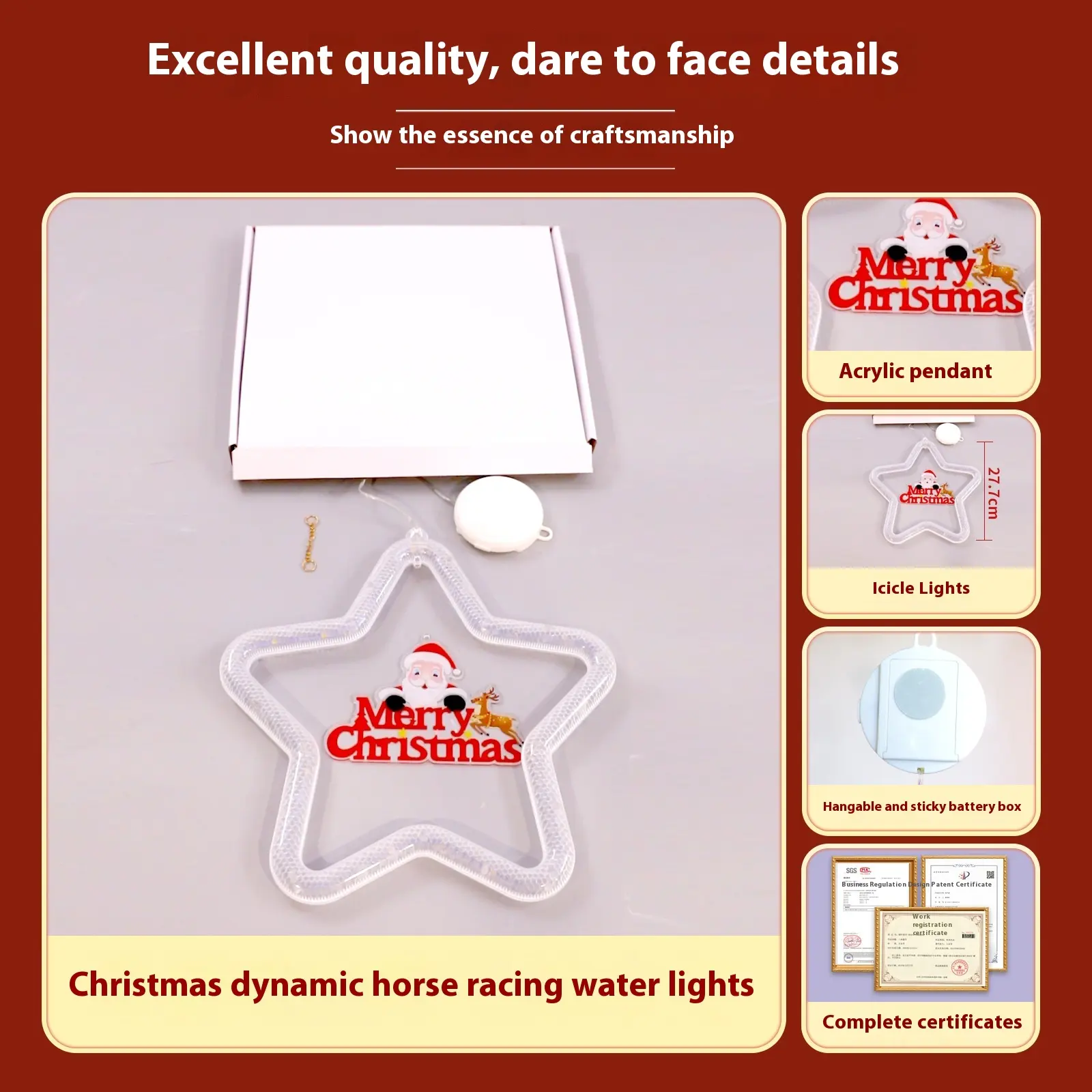 Christmas Pendant Decoration Atmosphere Led Lights Star