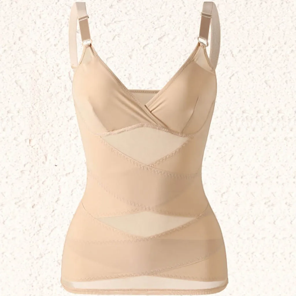 V-neck Jumpsuit Belly Contracting Hip Lift Body Shaping Corset - Skin Color Vest Style