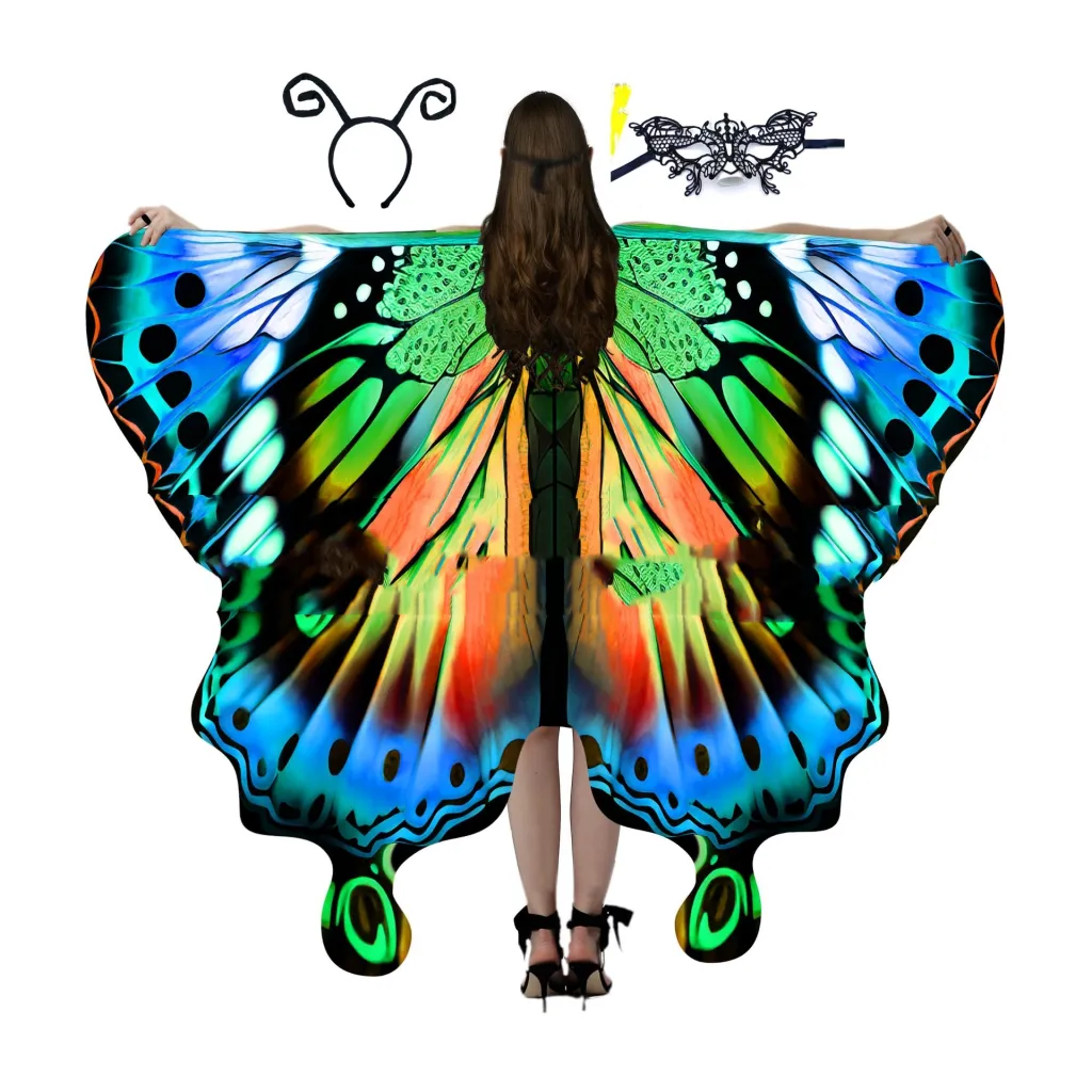 European And American Butterfly Talma Halloween Costume - Black
