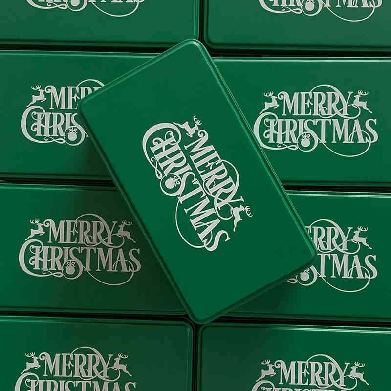 Merry Green Box White Pattern