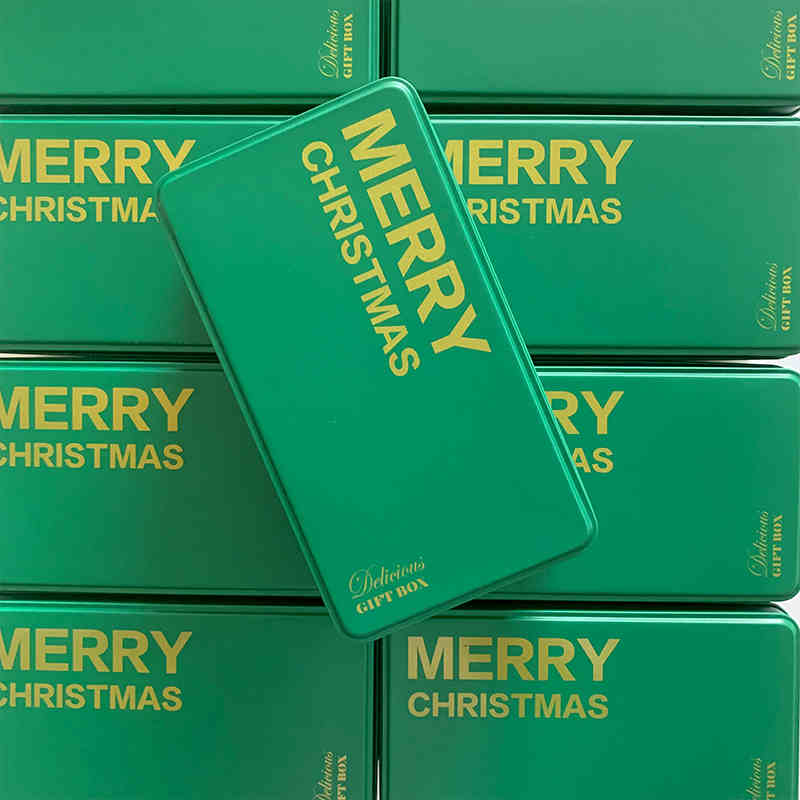 Merry green box gold word