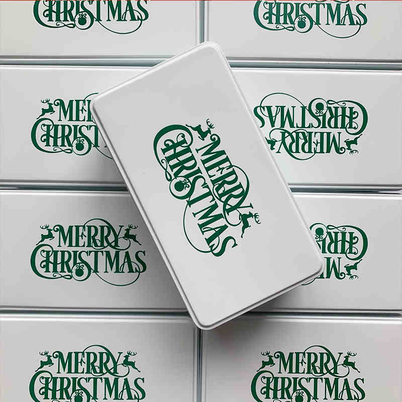 Merry White Box Green Pattern