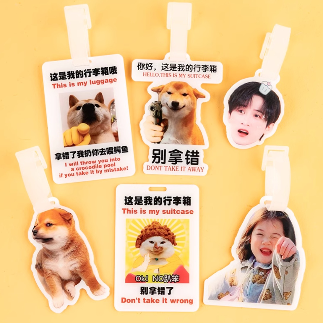 Customized Pet Head Photo With Luggage Tag