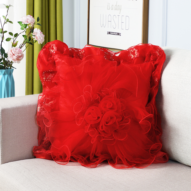 Title 2, Home Fashion Lace Square Pillow Cover