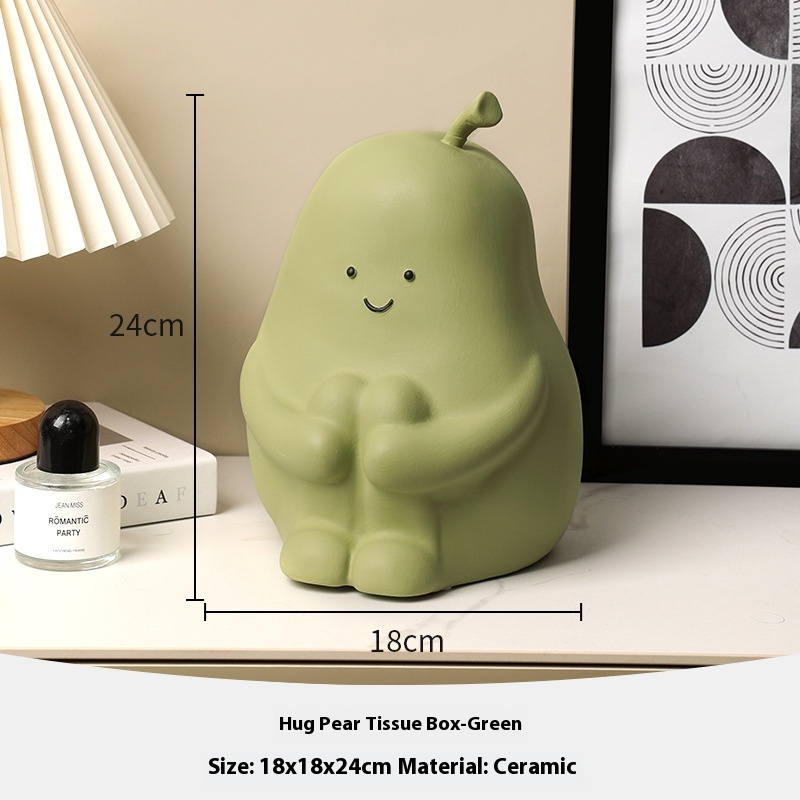 Hug Pear Tissue Box Green