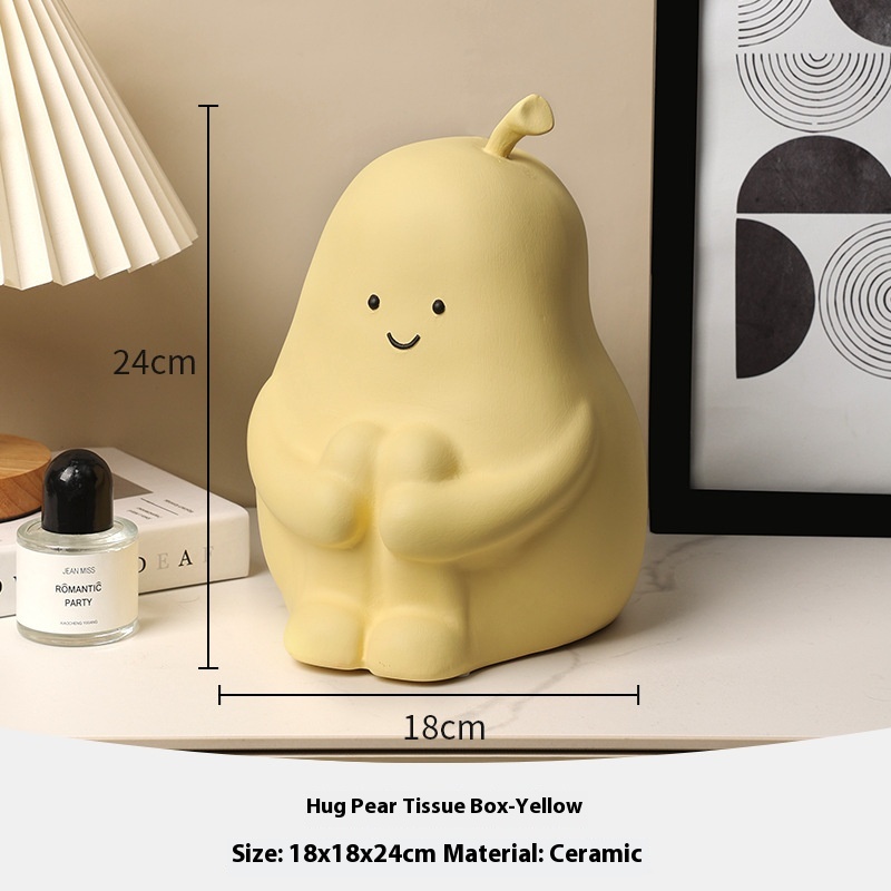 Hug Pear Tissue Box Yellow