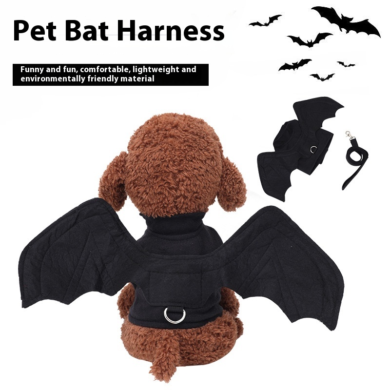 Pet Dog Halloween Wings Cool Black Bat