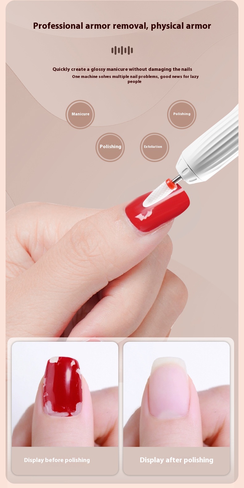 Title 8, New Electric Portable Nail Polishing Machine