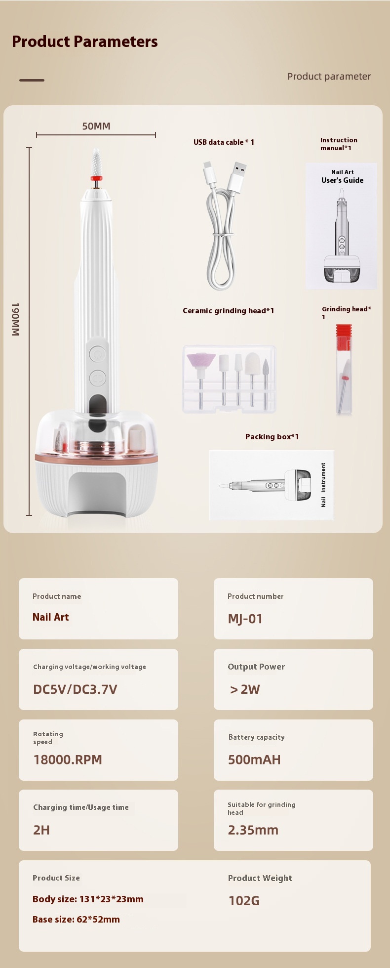 Title 2, New Electric Portable Nail Polishing Machine