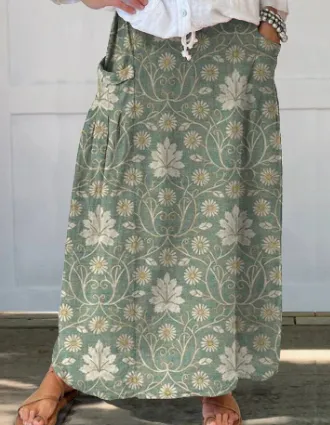 Leisure Retro Floral Vacation Skirt 30 Style - Shop at LoveMi