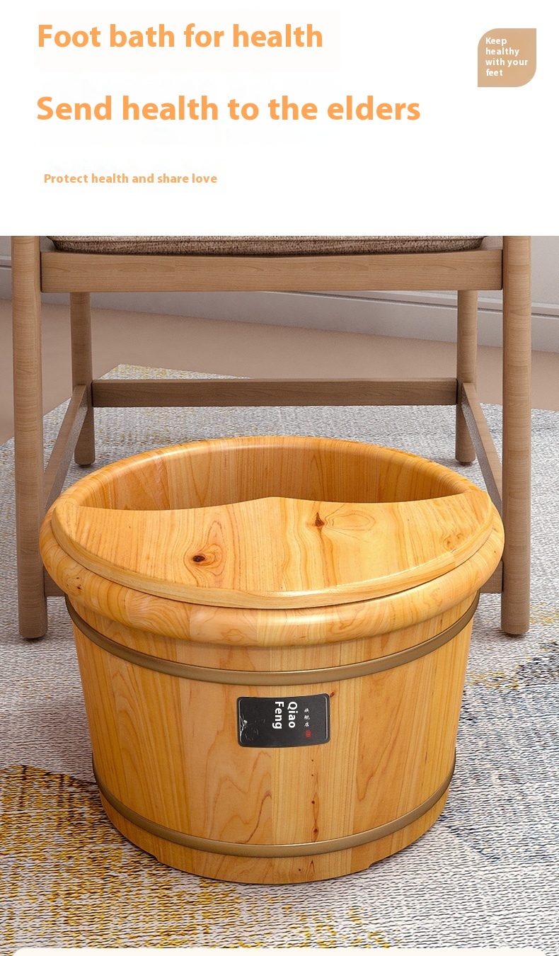 Title 12, Household Solid Wood Foot Washing Bucket Insula...