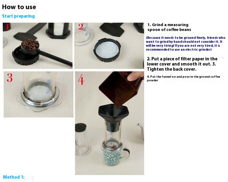 Title 4, Portable Coffee Machine Manual French Press