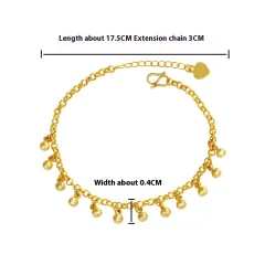 Alloy Simple Fashion Round Beads Tassel Bracelet European And American Design High Sense - Gold - View 1