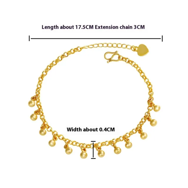 Alloy Simple Fashion Round Beads Tassel Bracelet European And American Design High Sense Gold - Shop at LoveMi
