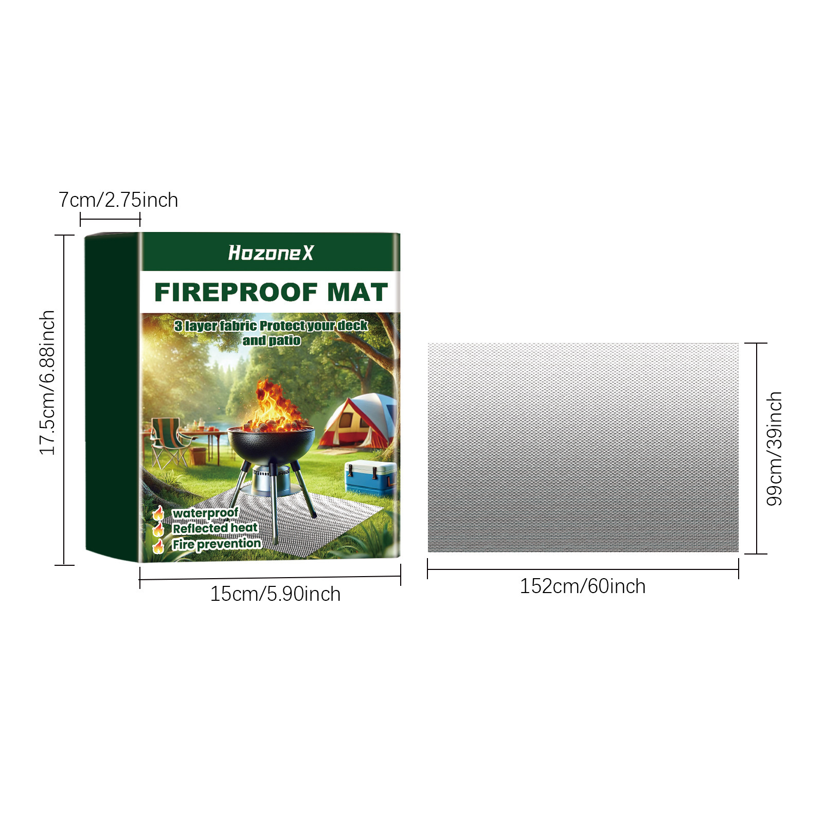 Title 2, Portable Barbecue Fireproof Pad Outdoor Lawn