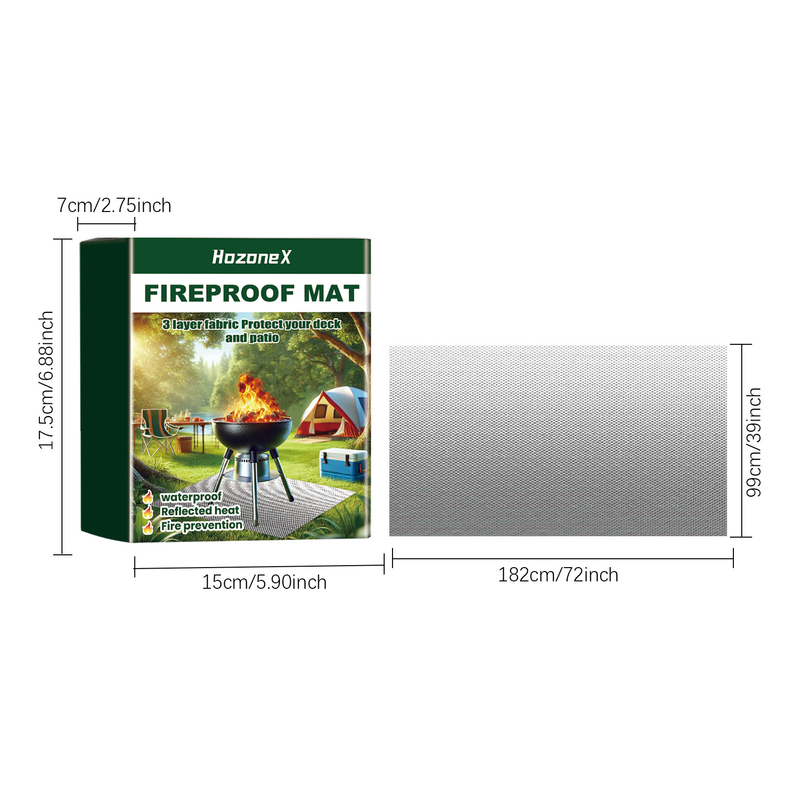 Title 3, Portable Barbecue Fireproof Pad Outdoor Lawn