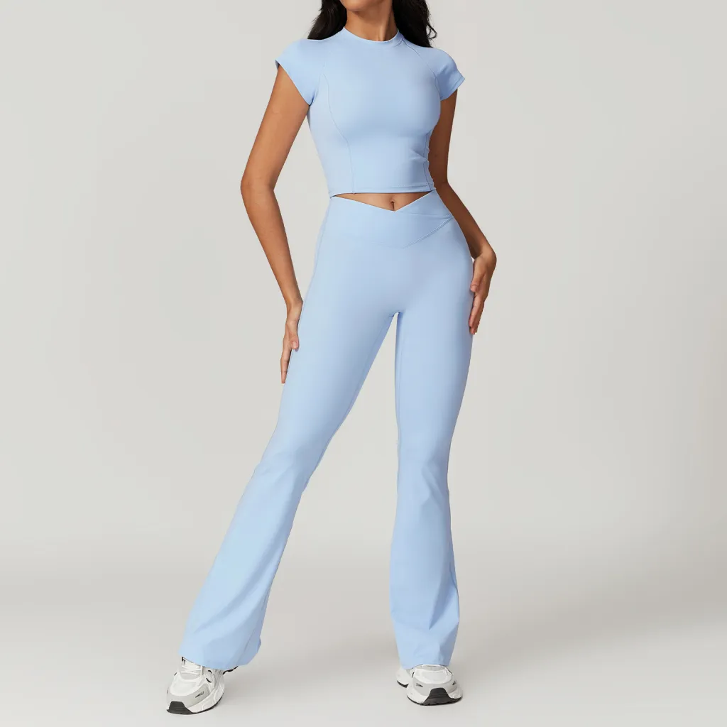 Eco-friendly Recycled Tight-fitting Quick-drying Yoga Suit - Blue