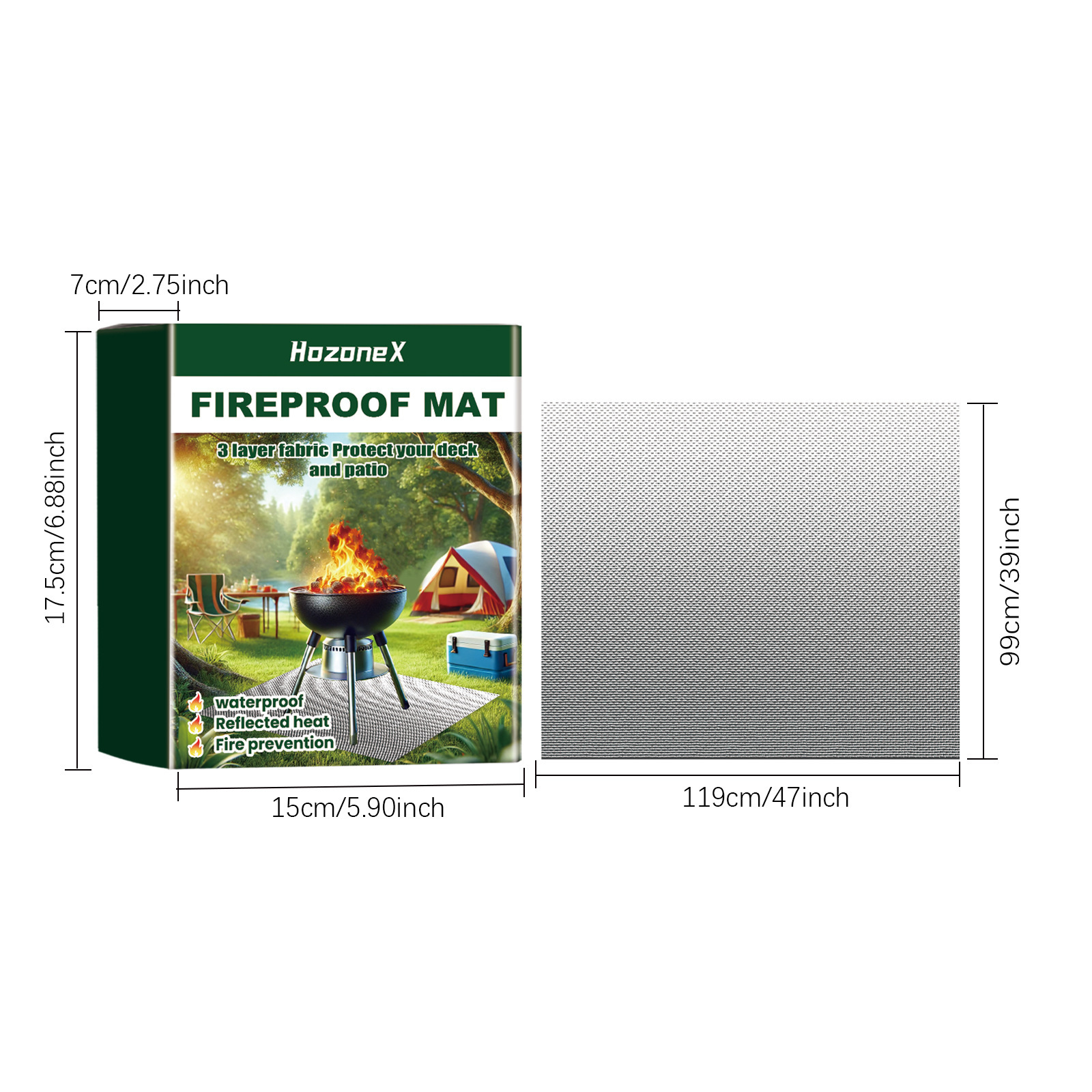 Title 1, Portable Barbecue Fireproof Pad Outdoor Lawn