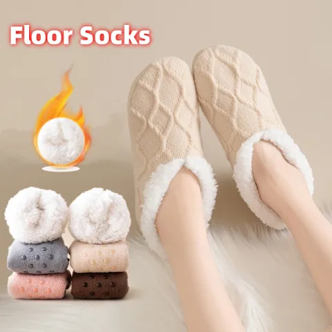 Winter Warm Short Cotton Slipper Socks Unisex Thicken Thermal