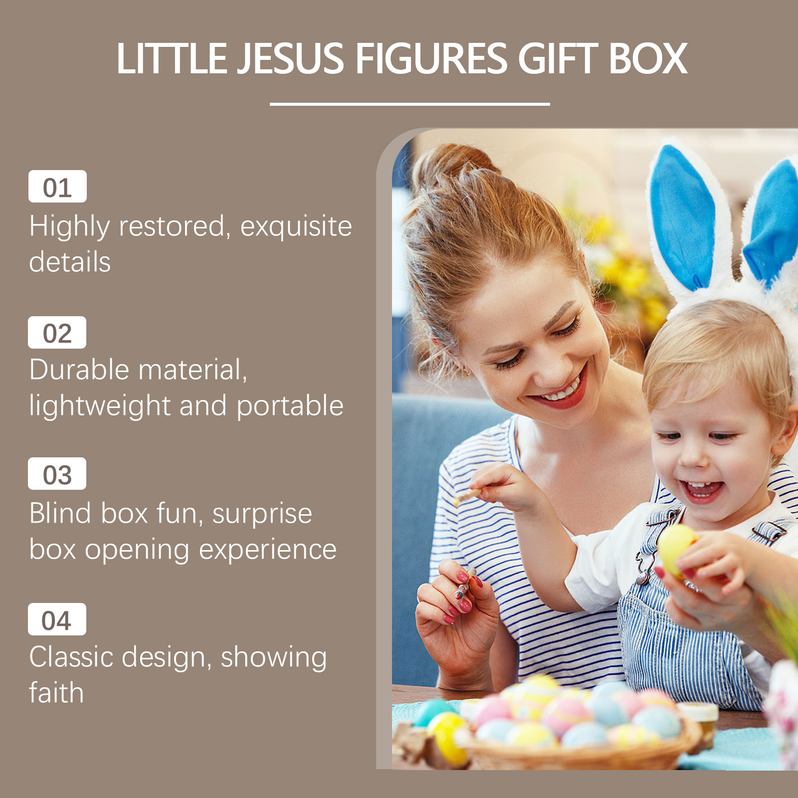 Title 5, 24 Grid Easter Blind Box Decoration Home Mini