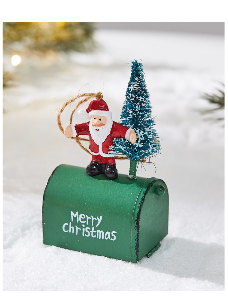 Title 1, Christmas Iron Decoration Cottage Mailbox Indoo...