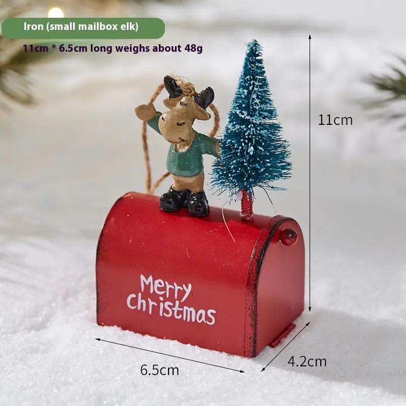 Christmas Iron Decoration Cottage Mailbox Indoor And Outdoor