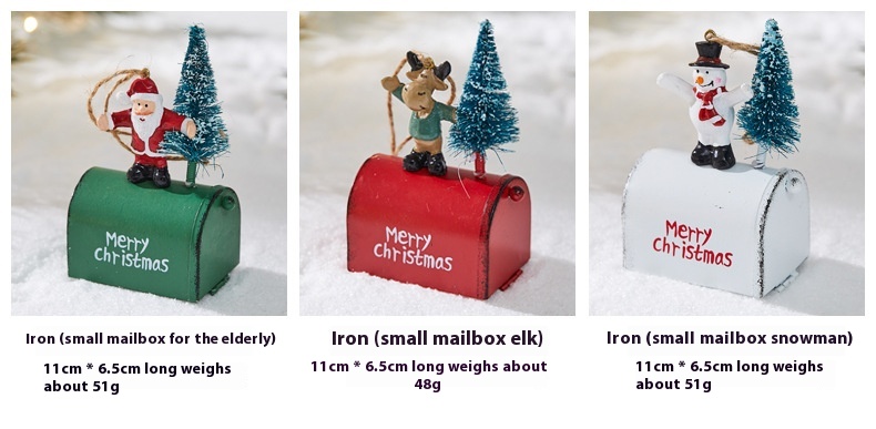 Title 4, Christmas Iron Decoration Cottage Mailbox Indoo...