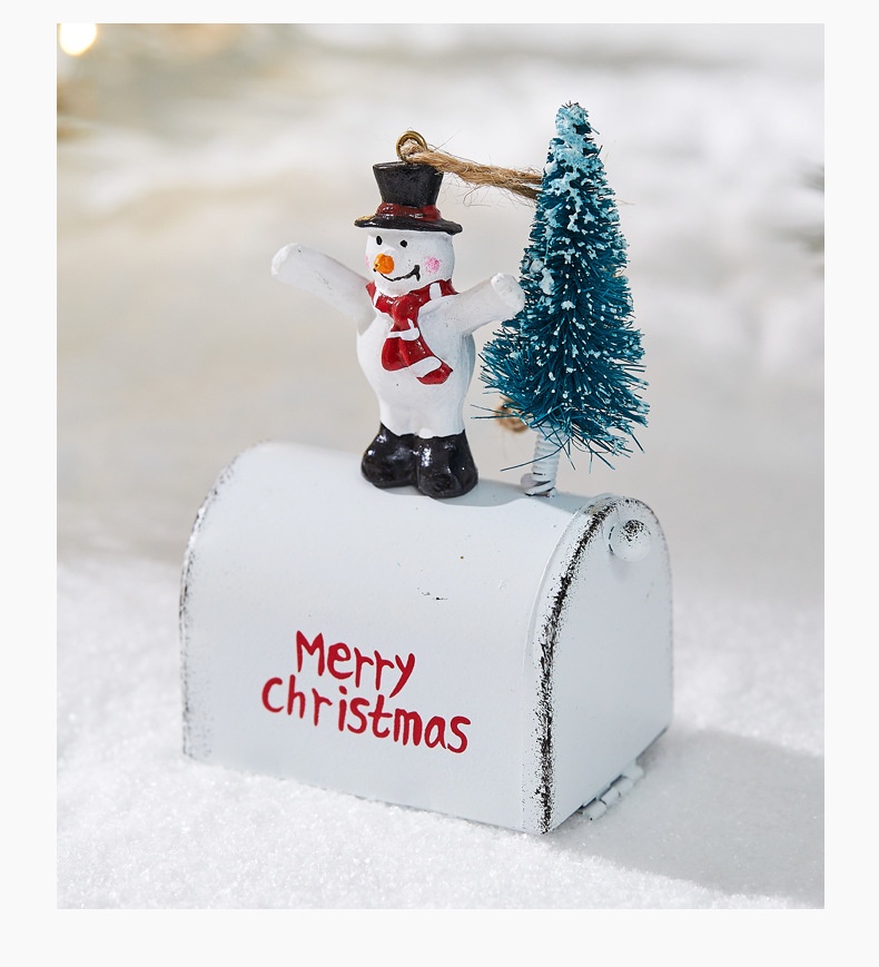 Title 7, Christmas Iron Decoration Cottage Mailbox Indoo...