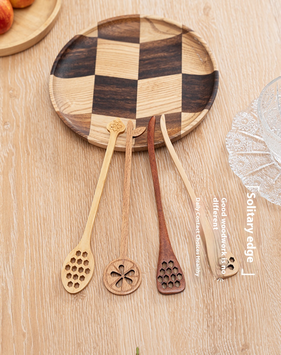 Title 3, Wooden Honey Spoon Japanese Stirring