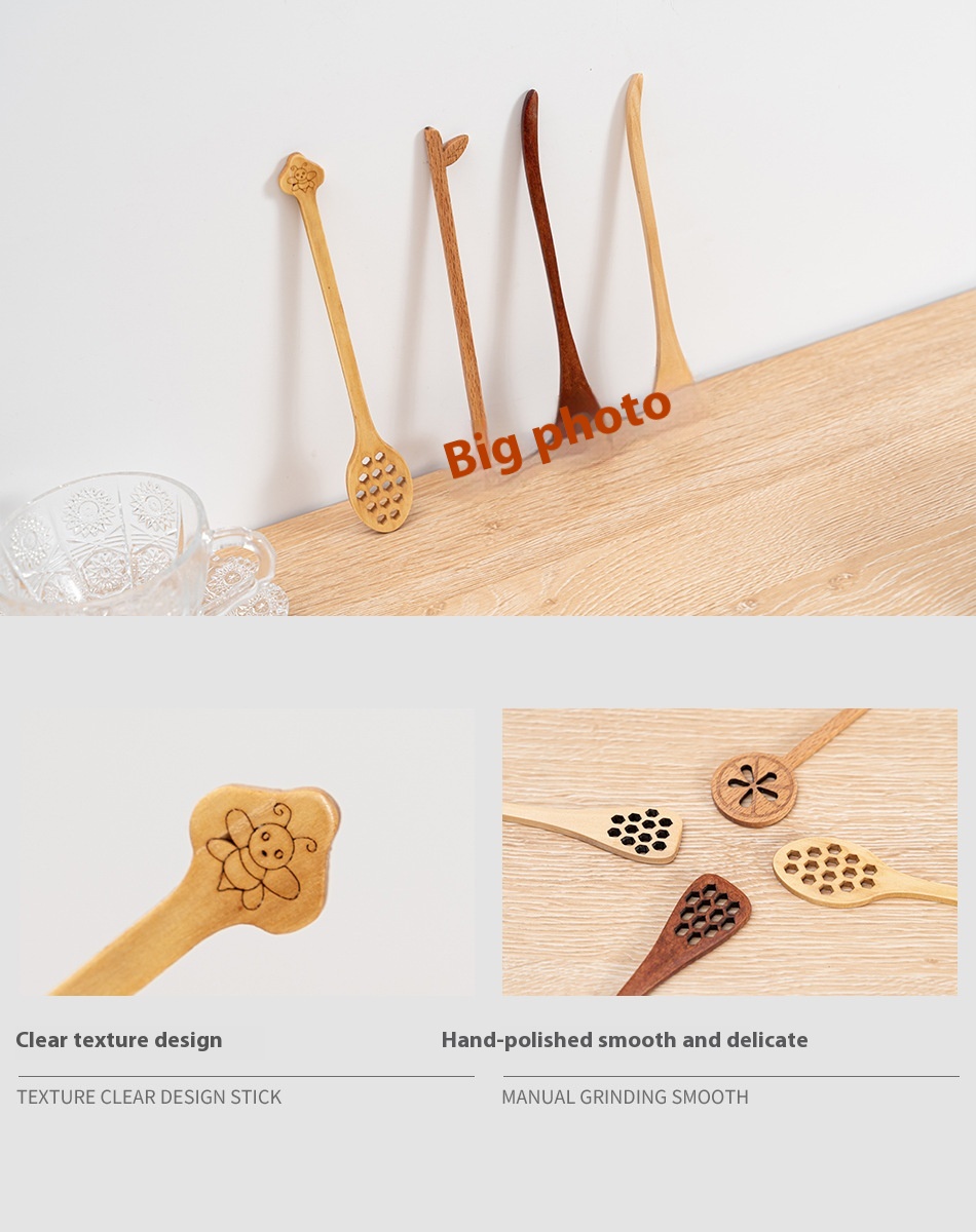 Title 2, Wooden Honey Spoon Japanese Stirring