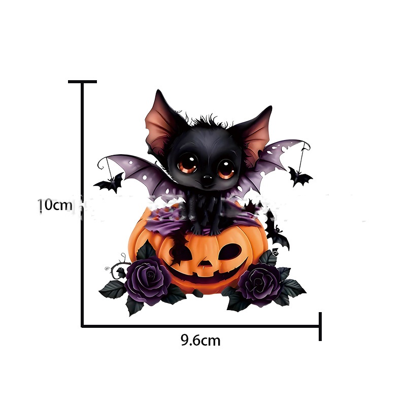 Title 1, Cartoon Bat Pumpkin Flower Car Window Bumper St...