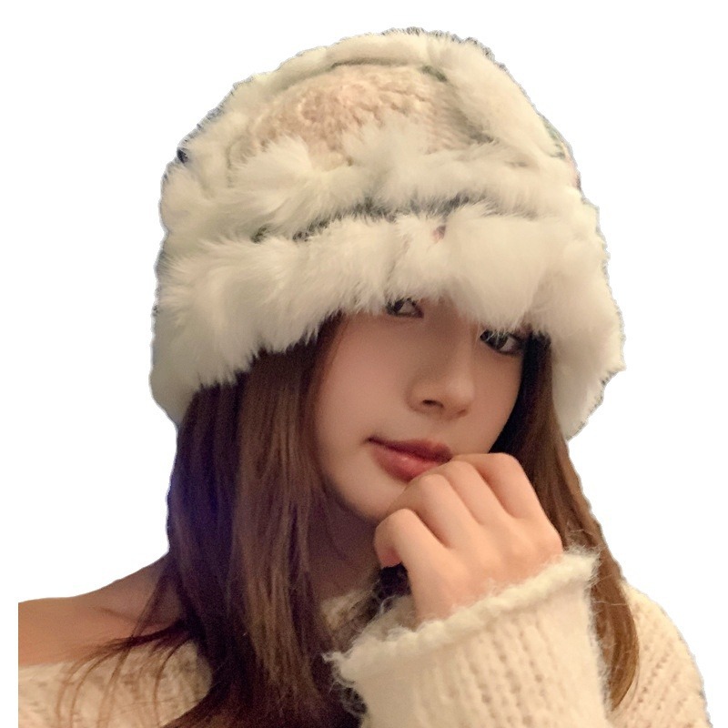 Title 3, Handmade Knitted Woolen Warm Furry Hat Showing ...