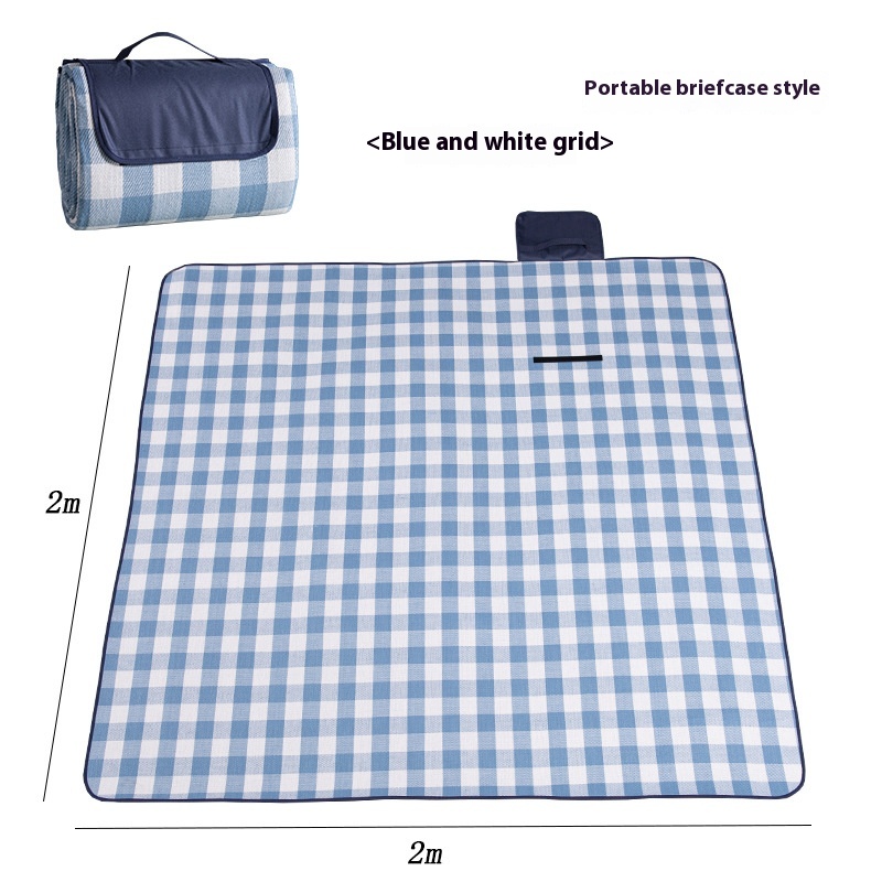 Briefcase Blue And White Plaid