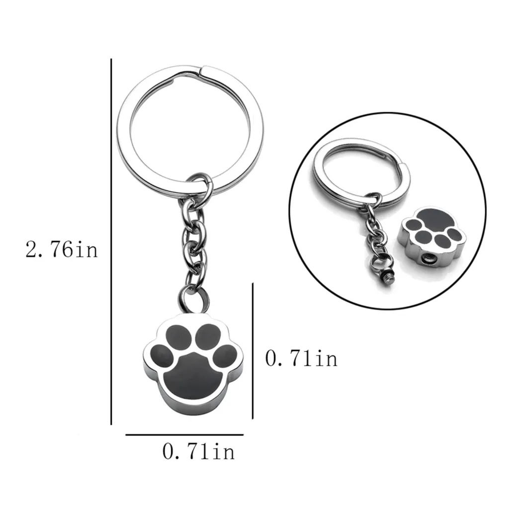 Dog Paw Can Open Urn Pendant - Silvery
