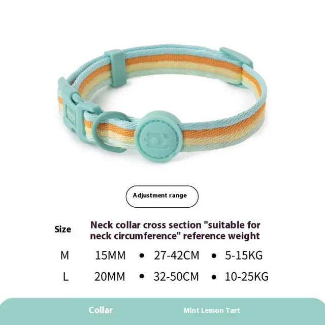 Retro Record Hand Holding Rope Small And Medium sized Dogs Collar Vest Mint Lemon Tart Collar - Shop at LoveMi
