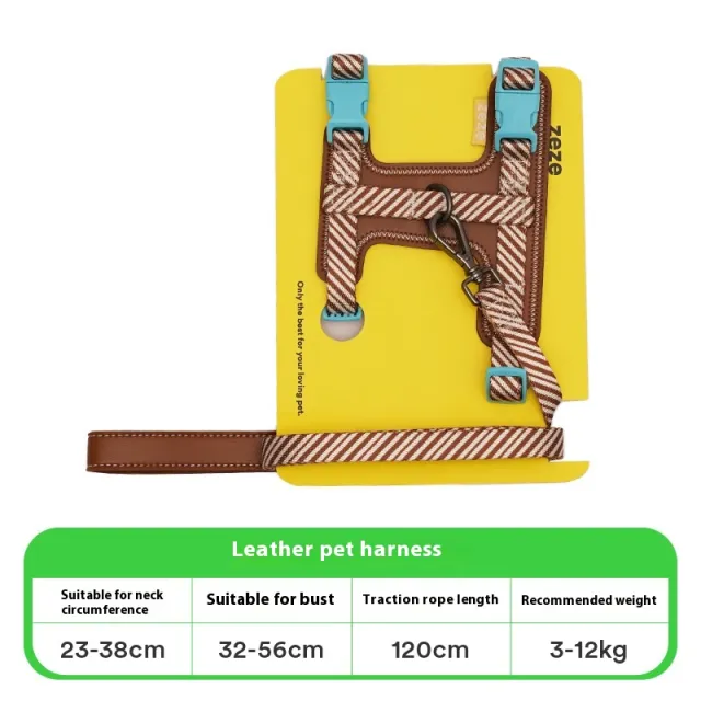 Dog Harness Anti Loose Adjustable Dog Leash Brown - Shop at LoveMi