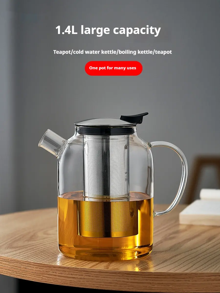 Large Capacity Teapot Household Heat-resistant Stainless Steel Filter Boiling Kettle