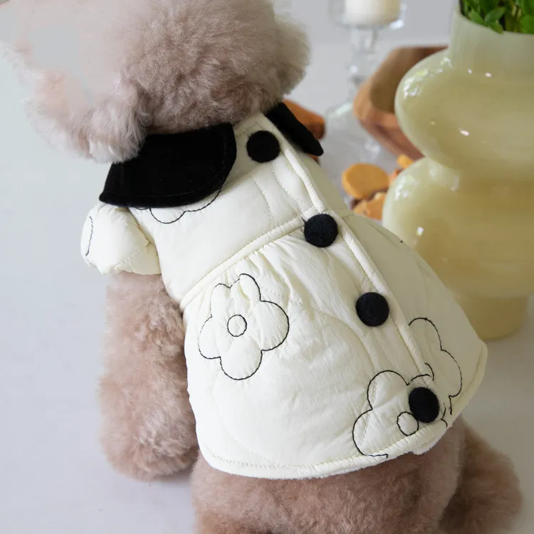 Dog Autumn And Winter Fleece-lined Warm Cotton - Apricot