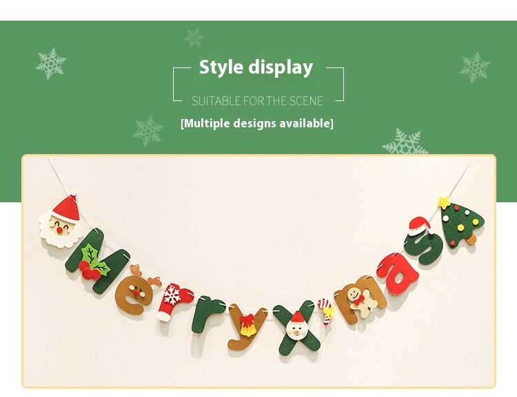 Title 4, Christmas Decoration Hanging Flag Scene Layout