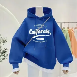 Fleece Navy Blue Design Print Jacket Thin Blue - Shop at LoveMi