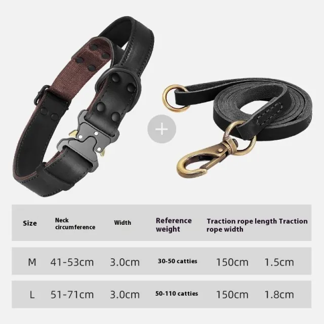 Leather Explosion proof Large Dog Bandana Leather Pulling Rope Black Suit - Shop at LoveMi