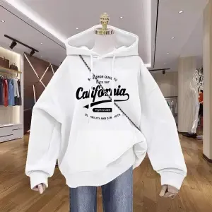 Fleece Navy Blue Design Print Jacket Thin White - Shop at LoveMi